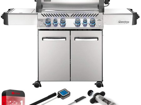 Napoleon Prestige 500 Propane Gas Grill w Infrared Side Rear Burners + Warranty Bundle For Sale