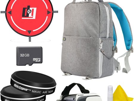 General Brand Large Camera Backpack, 32GB Memory, 3pc Filter Kit, Drone Landing Pad & VR Vue Fashion