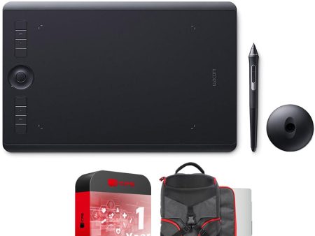 Wacom Intuos Pro Medium Creative Pen Tablet, Black PTH660 + Backpack Bundle Hot on Sale