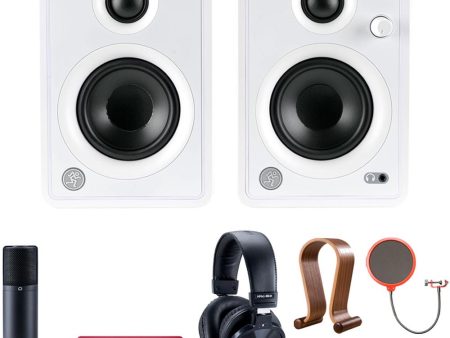 Mackie CR3 3  Multimedia Studio Monitors Pair w  Focusrite Audio Interface Bundle Supply