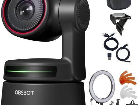 OBSBOT Tiny4K AI-Powered PTZ 4K Webcam, 4x Digital Zoom + Ring Light Kit Online Sale