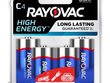 Rayovac High Energy C Alkaline Batteries 4 pk Carded Hot on Sale