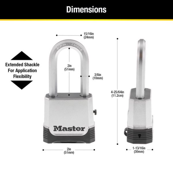 Master Lock 4-25 64 in. H X 1-13 16 in. W X 2 in. L Steel Ball Bearing Locking Padlock Hot on Sale