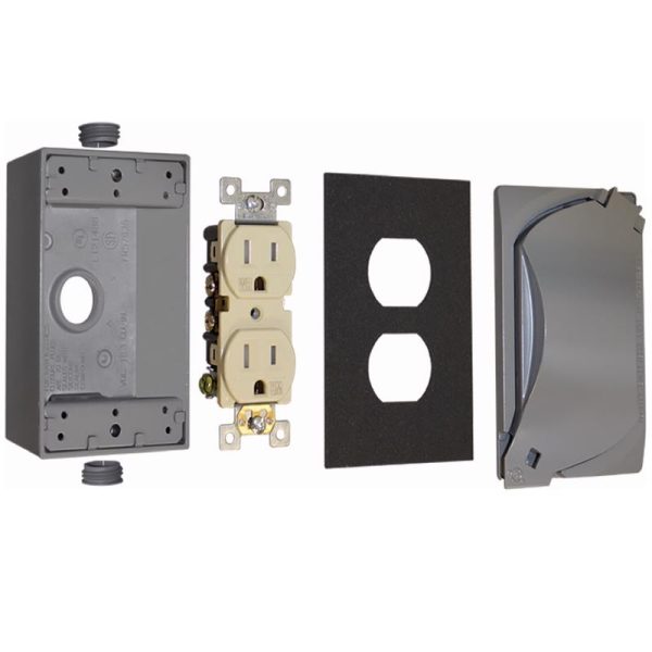 Sigma Engineered Solutions Rectangle Metal 1 gang Duplex Outlet Kit For Sale