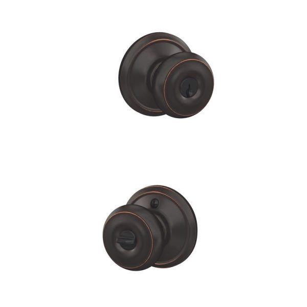 Schlage Georgian Aged Bronze Entry Lockset 1-3 4 in. Sale