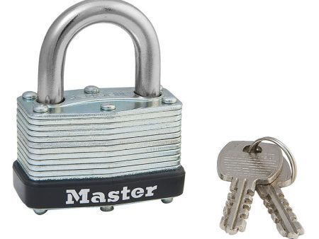 Master Lock 1-1 16 in. H X 1-3 4 in. W Laminated Steel Warded Locking Padlock Supply