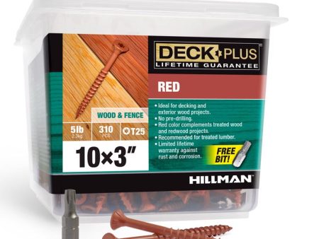 Deck Plus No. 10 X 3 in. L Red Star Flat Head Exterior Deck Screws 5 lb Cheap