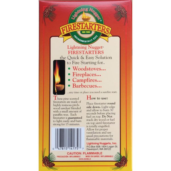 Lightning Nugget Natural Pine Fire Starter 15 min 12 pk For Cheap