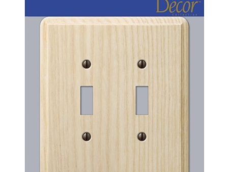 Amerelle Contemporary Unfinished Beige 2 gang Wood Toggle Wall Plate 1 pk Online Sale