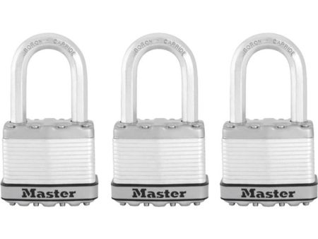 Master Lock Magnum 1-7 16 in. H X 5 16 in. W X 2 in. L Laminated Steel Ball Bearing Locking Padlock Supply