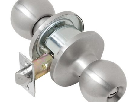 Tell Empire Satin Stainless Steel Storeroom Lockset 1-3 4 in. For Sale