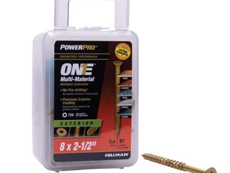 HILLMAN POWERPRO ONE No. 8 X 2-1 2 in. L Star Flat Head Multi-Material Screw 1 lb 91 pk Sale