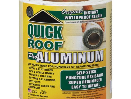 Quick Roof 6 in. W X 25 ft. L Aluminum Self Stick Waterproof Repair Kit Silver Discount