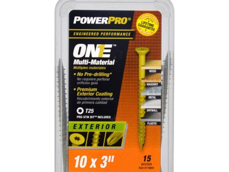 HILLMAN POWERPRO ONE No. 10 X 3 in. L Star Flat Head Multi-Material Screw 15 pk Sale