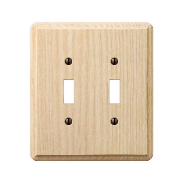 Amerelle Contemporary Unfinished Beige 2 gang Wood Toggle Wall Plate 1 pk Online Sale