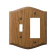 Amerelle Country Medium Brown 2 gang Oak Wood Decorator Toggle Wall Plate 1 pk For Sale