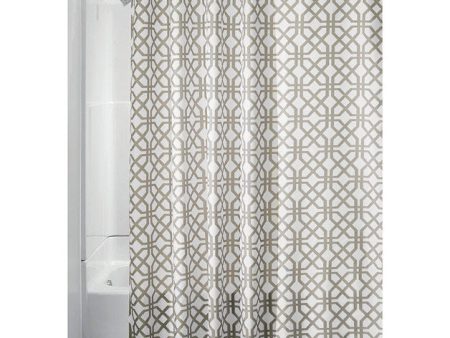 iDesign 72 in. H X 72 in. W Beige Trellis Shower Curtain Polyester Online