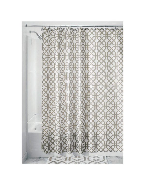 iDesign 72 in. H X 72 in. W Beige Trellis Shower Curtain Polyester Online