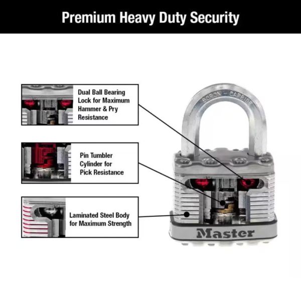 Master Lock 6.34 in. H X 1.34 in. W X 3.91 in. L Steel Ball Bearing Locking Padlock Keyed Alike For Sale