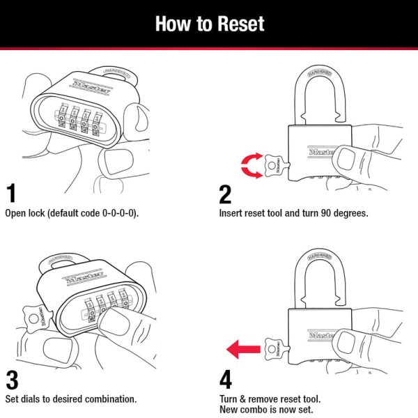 Master Lock 4-1 8 in. H X 2 in. W Steel Resettable Combination Padlock Discount