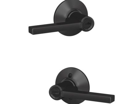 Schlage Latitude Matte Black Entry Lever 1-3 4 in. For Sale