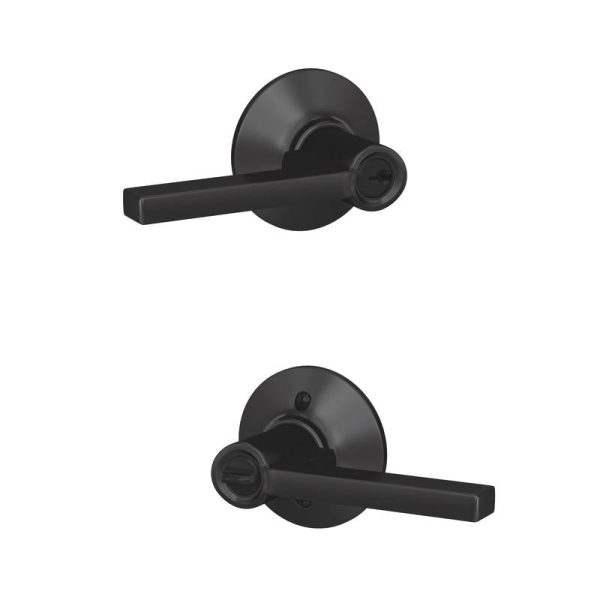 Schlage Latitude Matte Black Entry Lever 1-3 4 in. For Sale