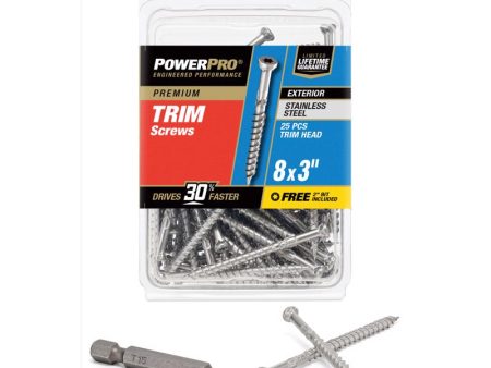 Hillman Power Pro No. 8 X 3 in. L Star Trim Screws 25 pk Sale