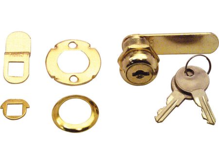 Prime-Line Bright Brass Gold Steel Cabinet Drawer Lock For Sale