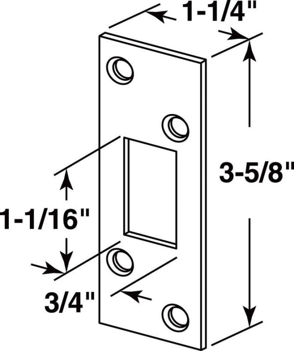 Prime-Line 3.625 in. H X 1.25 in. L Satin Nickel Steel High Security Deadbolt Strike Cheap