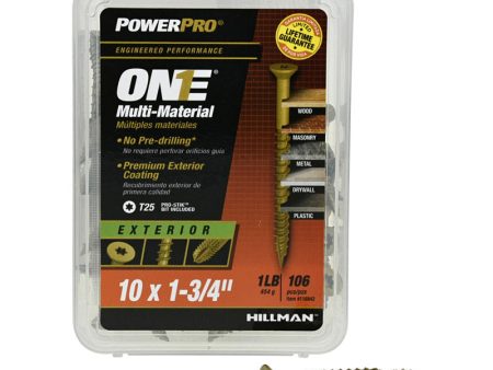 HILLMAN POWERPRO ONE No. 10 X 1-3 4 in. L Star Flat Head Multi-Material Screw 1 lb 106 pk Online Hot Sale