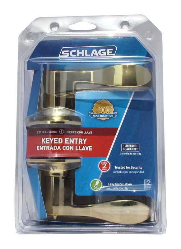 Schlage Accent Bright Brass Entry Lockset 1-3 4 in. Online now