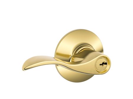 Schlage Accent Bright Brass Entry Lockset 1-3 4 in. Online now