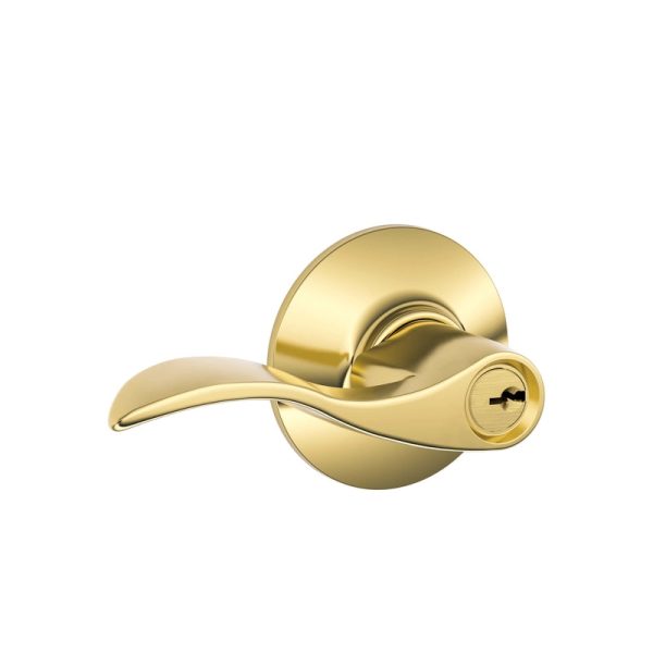 Schlage Accent Bright Brass Entry Lockset 1-3 4 in. Online now