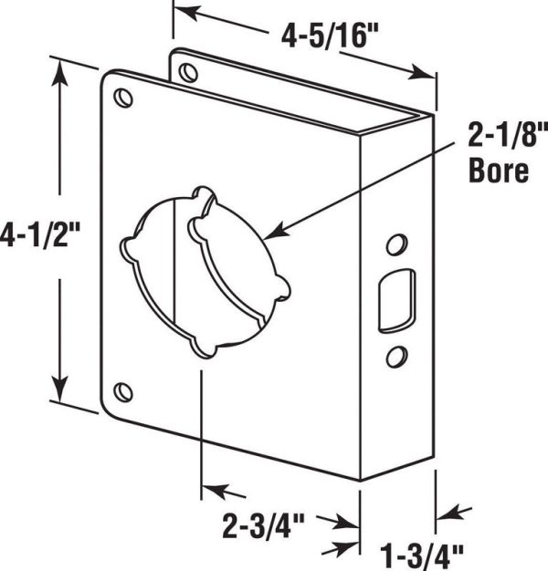 Prime-Line 4.5 in. H X 4.31 in. L Brass-Plated Brass Lock and Door Reinforcer Online Hot Sale