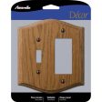 Amerelle Country Medium Brown 2 gang Oak Wood Decorator Toggle Wall Plate 1 pk For Sale