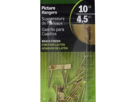 Hillman AnchorWire Brass-Plated Gold Conventional Picture Hanger 10 lb 8 pk Supply