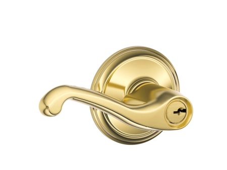 Schlage Flair Bright Brass Entry Lockset 1-3 4 in. For Discount