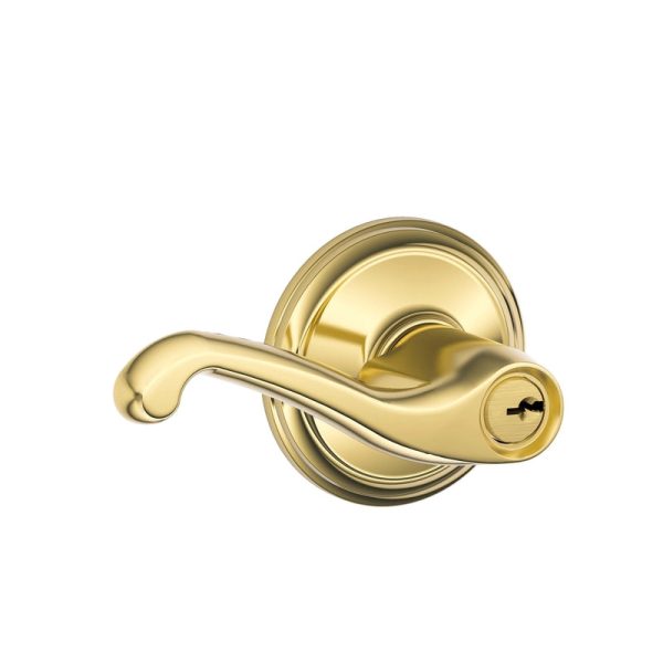 Schlage Flair Bright Brass Entry Lockset 1-3 4 in. For Discount