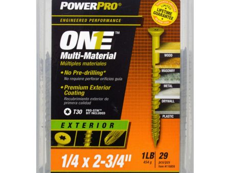 HILLMAN POWERPRO ONE 1 4 in. X 2-3 4 in. L Star Flat Head Multi-Material Screw 1 lb 29 pk Online Hot Sale