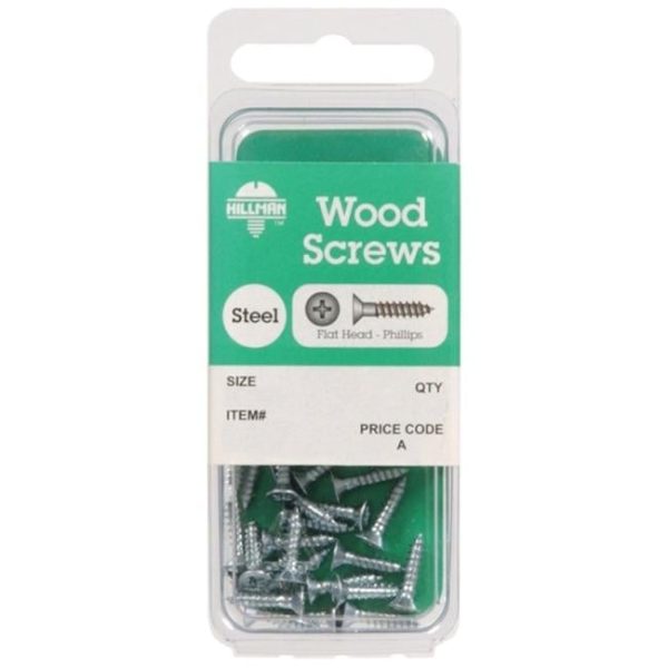 Hillman No. 6 X 1-1 4 in. L Phillips Zinc-Plated Wood Screws 15 pk Online now