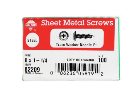 Hillman No. 8 X 1-1 4 in. L Phillips Truss Head Sheet Metal Screws 100 pk Cheap