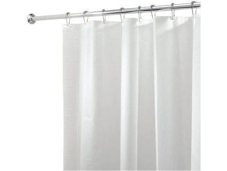 iDesign 72 in. H X 72 in. W White Solid Shower Curtain Liner PEVA For Discount