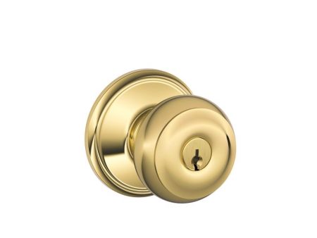 Schlage Georgian Bright Brass Entry Lockset 1-3 4 in. For Cheap