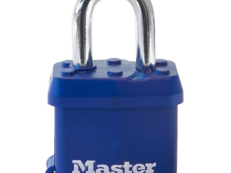 Master Lock 1-11 16 in. H X 1 in. W X 1-9 16 in. L Vinyl Covered Steel 4-Pin Cylinder Padlock For Sale