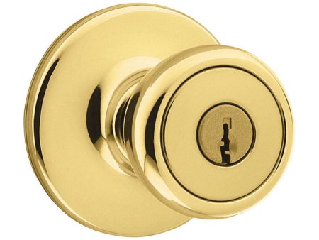 Kwikset Tylo Polished Brass Entry Knobs 1-3 4 in. Online