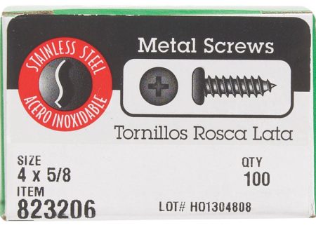 Hillman No. 4 X 5 8 in. L Phillips Pan Head Sheet Metal Screws 100 pk Online now