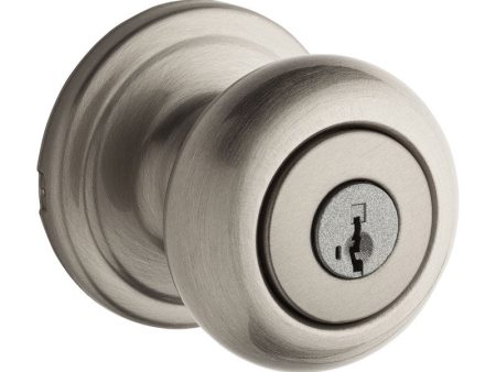 Kwikset SmartKey Juno Satin Nickel Entry Lockset KW1 1-3 4 in. Supply