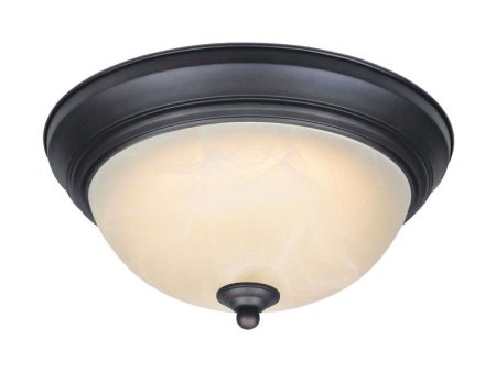 Westinghouse 4.75 in. H X 11 in. W X 11 in. L Oil Rubbed Bronze White Ceiling Fixture Online