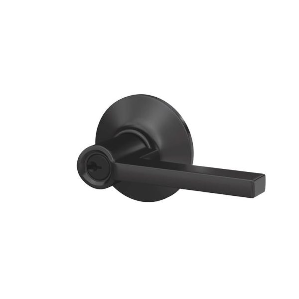 Schlage Latitude Matte Black Entry Lever 1-3 4 in. For Sale