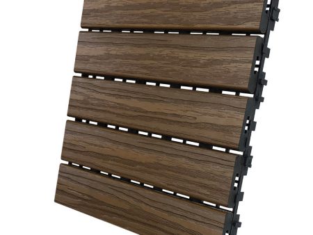 Aura 12 in. W X 12 in. L Walnut Composite Balcony Deck Tiles 6 sq ft Online now